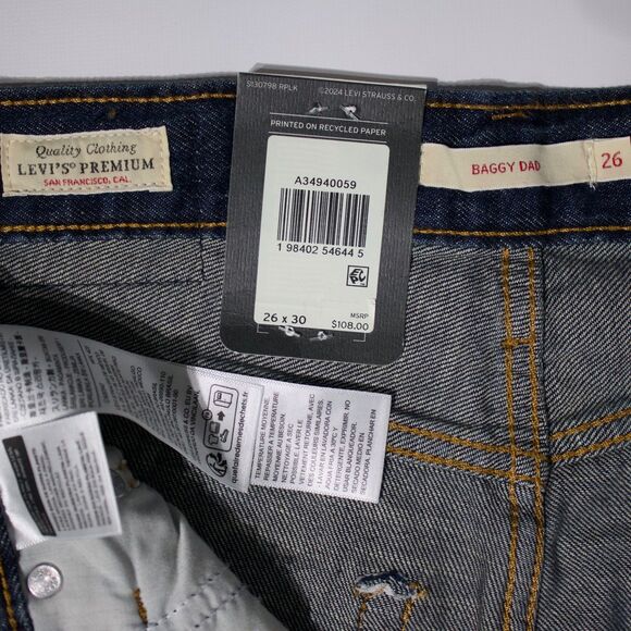 NWT $108 Levi's Premium Baggy Dad Wide Leg Jeans Cotton Linen Women Size 26x30 - Picture 11 of 16